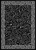 Black White Swirl Celtic Border Rug