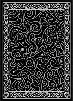 Black White Swirl Celtic Border Rug
