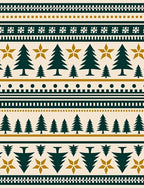 Forest Trees Golden Stars Festive Stripes Rug