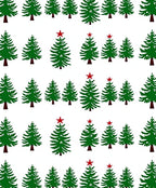 Green Christmas Trees With Red Stars Rug