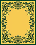 Classic Emerald Scrollwork Gold Rug
