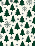 Dark Green Evergreen Snowflake Repeat Rug