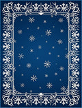 Classic White Snowflake Border Rug