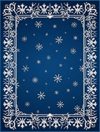 Classic White Snowflake Border Rug