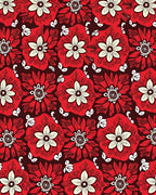 Bold Red Floral Garden Bloom Rug