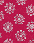 Crimson Snowflake Medallion Repeats Rug