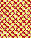 Crimson Yellow Lattice Contemporary Geometric Rug