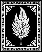 Dramatic White Feather Black Border Rug