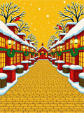 Winter Village Red Cardinal Snowfall Rug