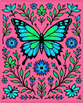 Whimsical Butterfly Garden Pink Rug