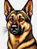 Bold German Shepherd Portrait Rug