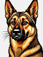 Bold German Shepherd Portrait Rug