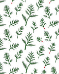 Emerald Green Delicate Branch Toss Rug