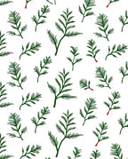 Emerald Green Delicate Branch Toss Rug