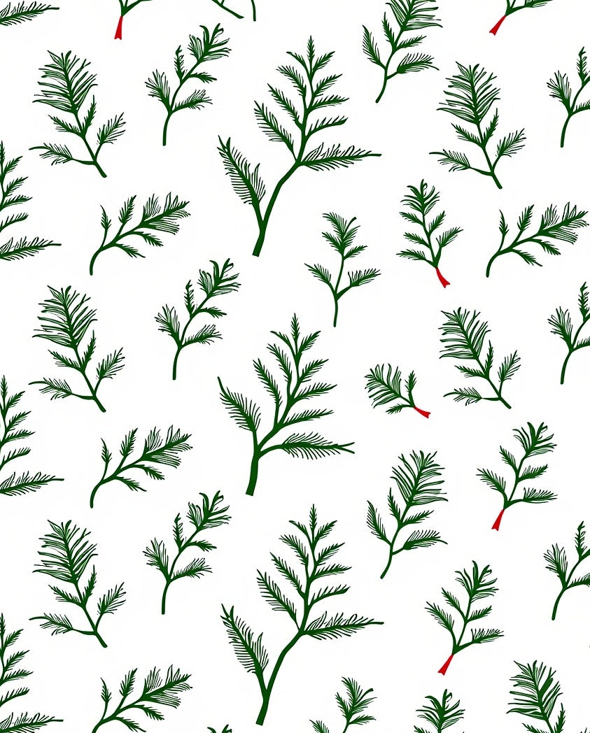 Emerald Green Delicate Branch Toss Rug