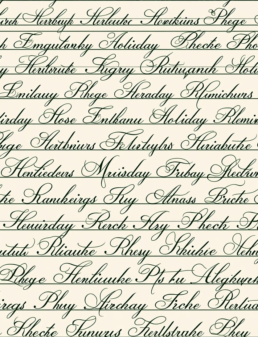 Script Text Lines Rug