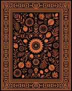 Black Orange Botanical Garden Medallion Rug