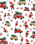 Happy Gnomes Christmas Tree Vintage Trucks Rug