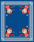 Cute Red Striped Elves Winter Snowfall Rug
