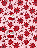 Crimson Poinsettia Santa Duo Rug