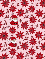 Crimson Poinsettia Santa Duo Rug
