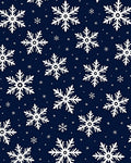 Winter White Snowflake Navy Blue Rug