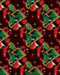 Abstract Red Green Chain Elements Rug