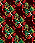 Abstract Red Green Chain Elements Rug