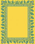 Golden Yellow Green Leaf Border Rug