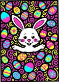 Whimsical Easter Eggs Bunny Spiral Rug