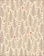 Earthy Tan Fern Botanical Repeat Rug