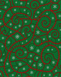 Christmas Vine Snowflake Swirl Green Rug