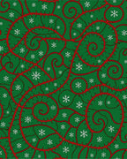 Christmas Vine Snowflake Swirl Green Rug