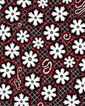 Bold Red Floral Art Deco Rug