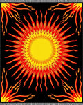 Fiery Sunburst Black Flame Rug