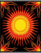 Fiery Sunburst Black Flame Rug
