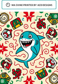 Playful Blue Shark Whimsical Elements Rug