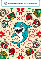 Playful Blue Shark Whimsical Elements Rug