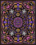 Spooky Skulls Pumpkin Mandala Medallion Rug