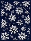 White Snowflakes on Navy Background Rug