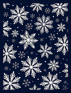 White Snowflakes on Navy Background Rug