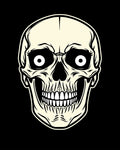 Cream Skull Face Illustration Rug