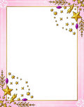 Golden Star Cluster Pink Festive Frame Rug