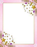 Golden Star Cluster Pink Festive Frame Rug