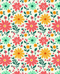 Coral Mint Yellow Daisy Garden Rug
