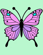 Pink Lavender Butterfly Garden Rug