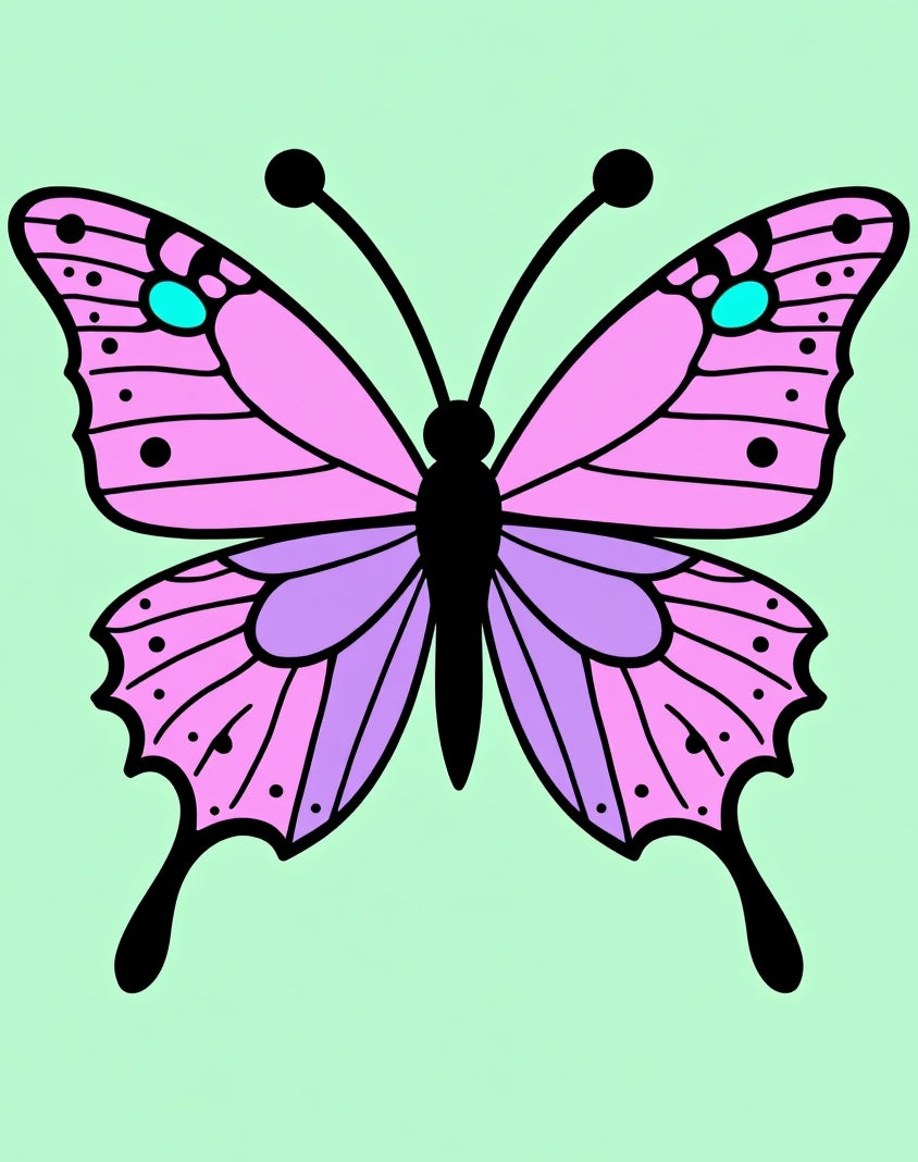 Pink Lavender Butterfly Garden Rug