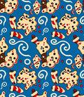 Whimsical Blue Blob Star Swirl Rug