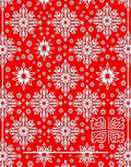 Crimson Snowflakes Festive Floral Rug
