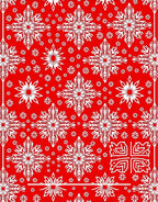 Crimson Snowflakes Festive Floral Rug